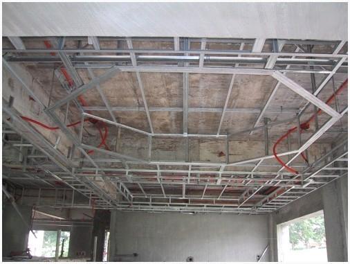 Монтаж каркаса подвесного потолка