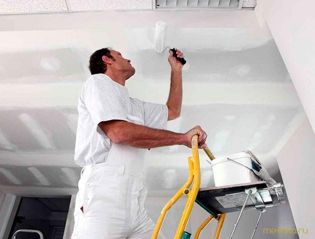 грунтование, потолка, перед