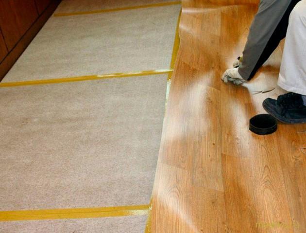 положить, линолеум