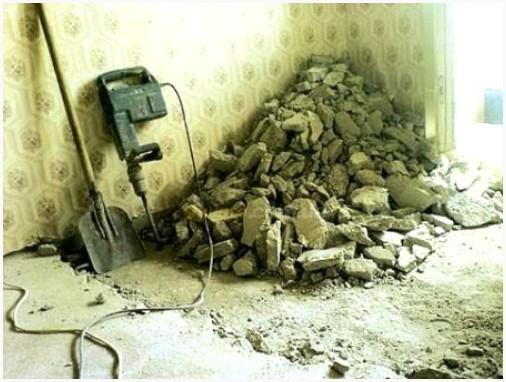 Демонтаж старого напольного покрытия