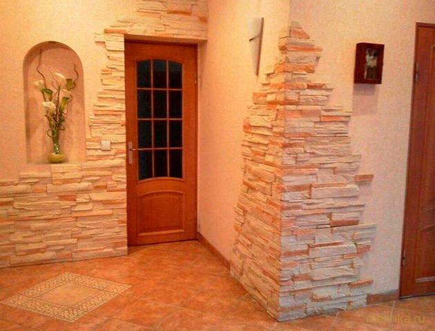 отделка, стен, прихожей