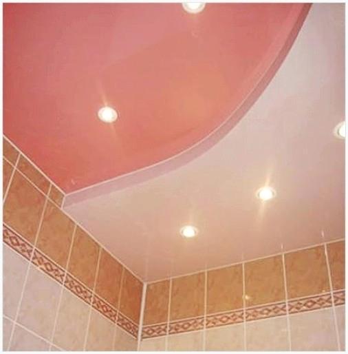 Потолок из гипсокартона в туалете