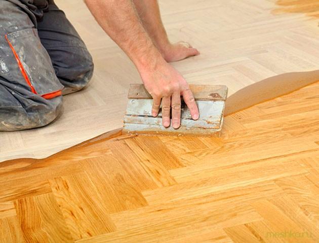 затонировать, паркет