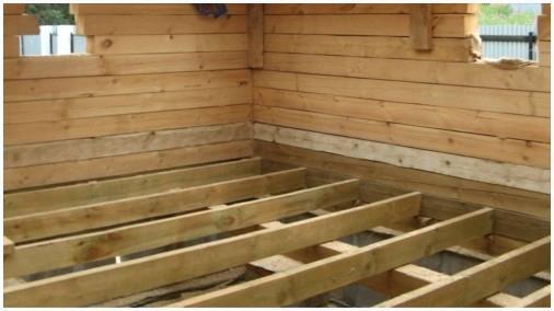 Укладка лаг деревянного пола по грунту