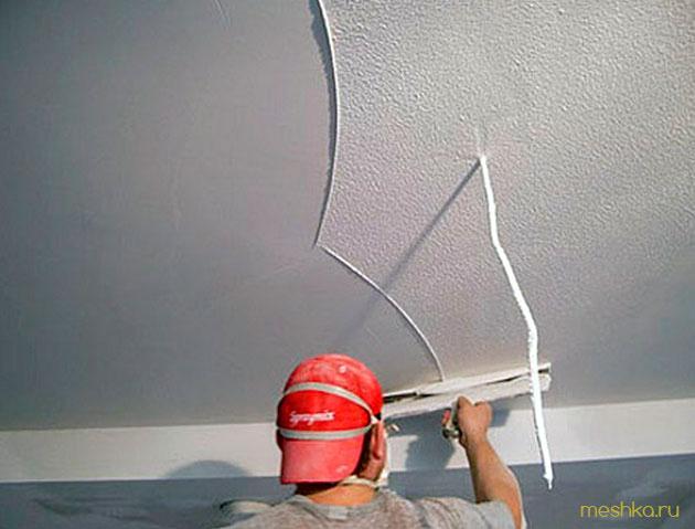шпаклевка, потолка, покраску