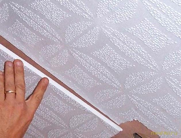 правильно, клеить, потолочные