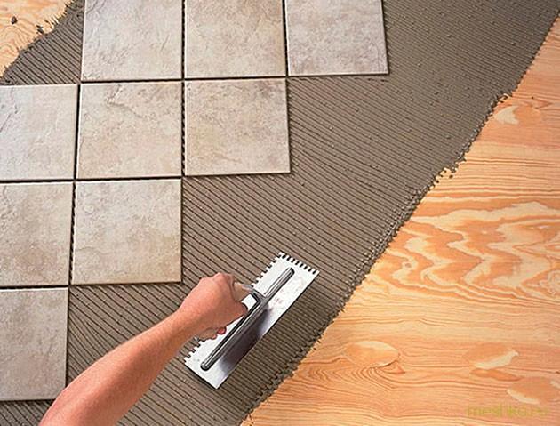 положить, плитку, деревянный