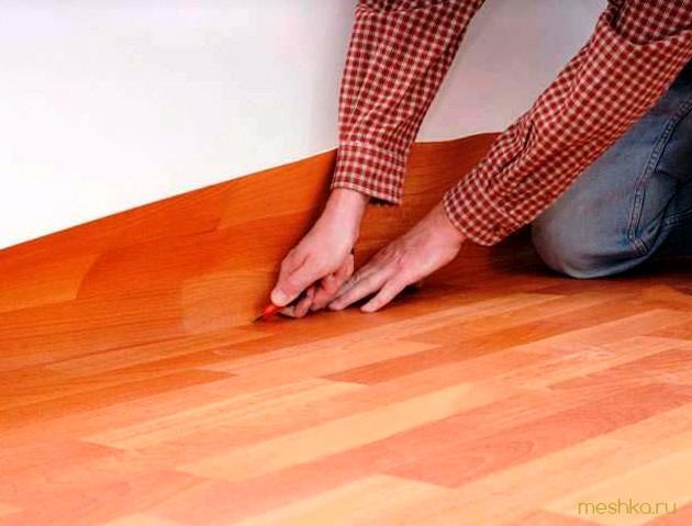 постелить, линолеум, цементный