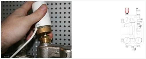 Снимаем терморегулятор со смесительного узла