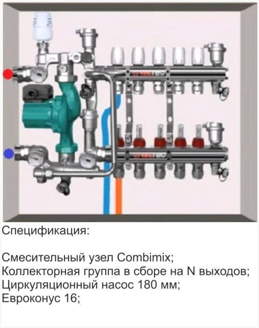 Коллектор теплого пола Valtec на 3-12 контуров (30-150 кв.м.)