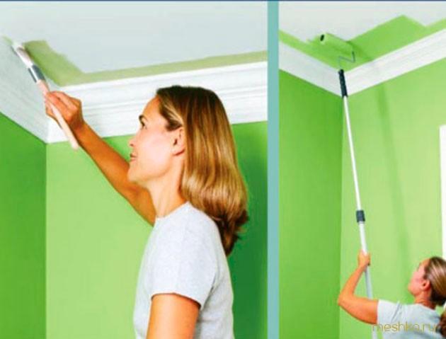 правильно, побелить, потолок