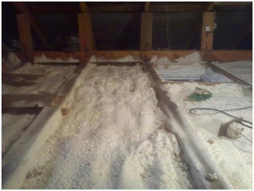Утепление потолка пенополиуретаном