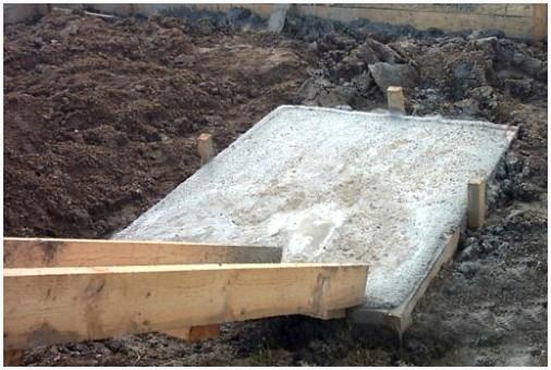 Фундамент под печь в бане - заливка бетона