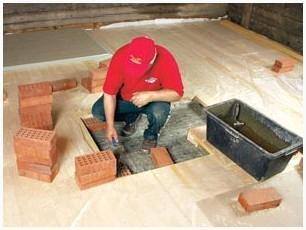 Кирпичная опора под печь в бане