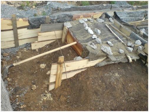 Накрываем фундамент под печь рубероидом