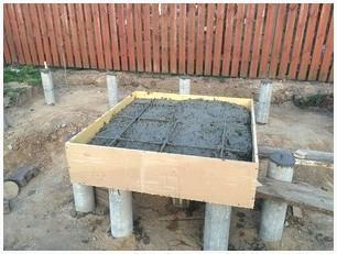 Плитный фундамент на столбчатой опоре