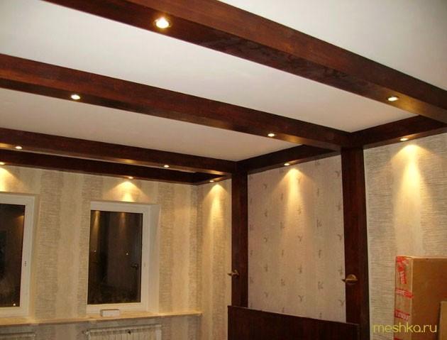 скрыть, балки, потолке