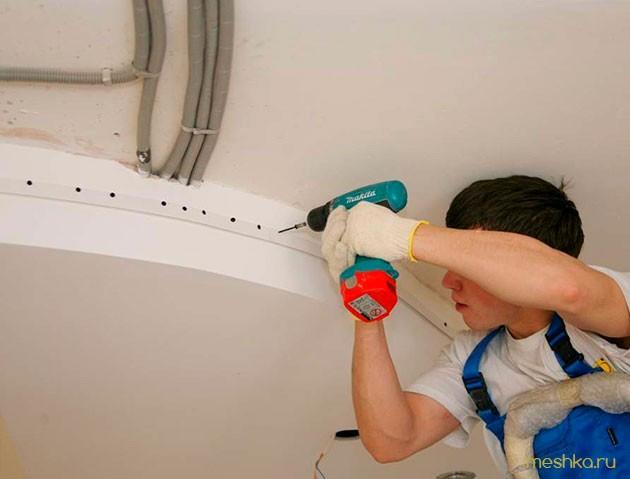 монтаж, комбинированного, потолка монтаж, комбинированного, потолка