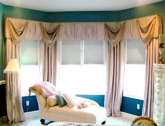 шторы, эркерные шторы, эркерные