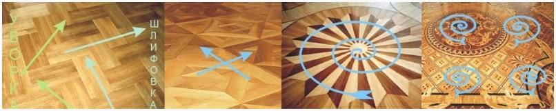 Направление шлифовки паркета