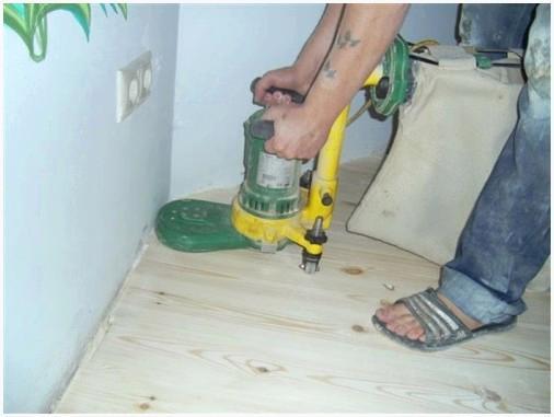 Шлифовка кромок паркета
