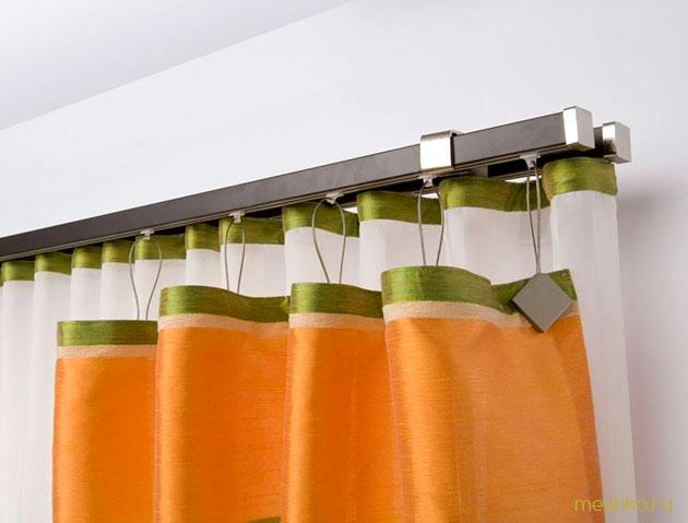 скрытый, карниз, штор
