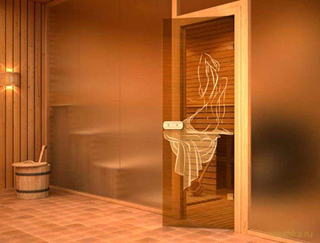 стеклянная, дверь