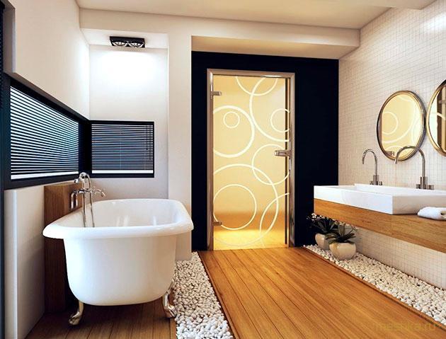 стеклянные, двери, ванной