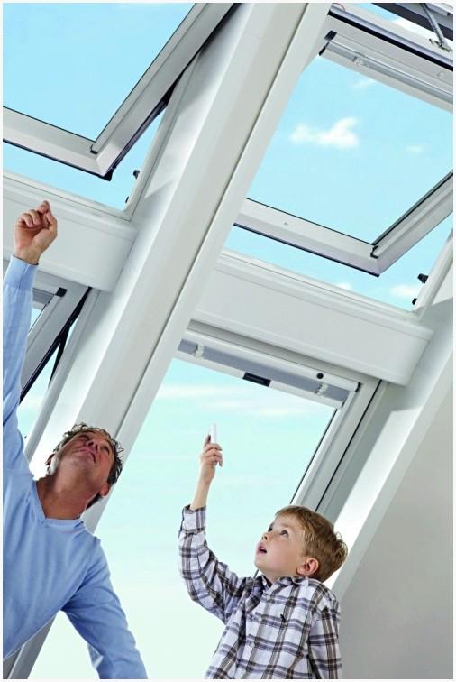 Мансардные окна с дистанционным пультом управления