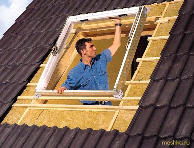 установка, мансардных, окон