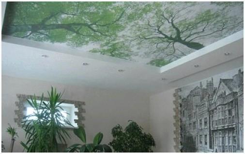 Тканевый натяжной потолок 8