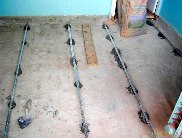 установка, маяков, стяжки