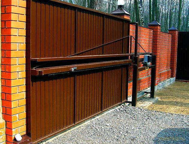 установка, откатных, ворот