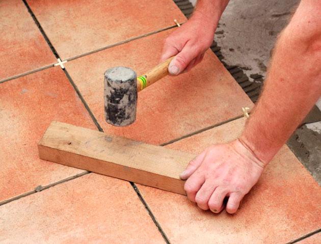 выравнивание, плитки