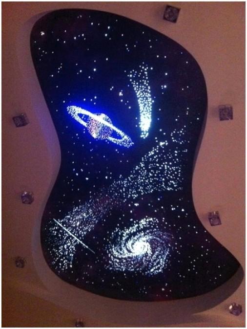 Натяжной потолок Звездное небо со светодиодами